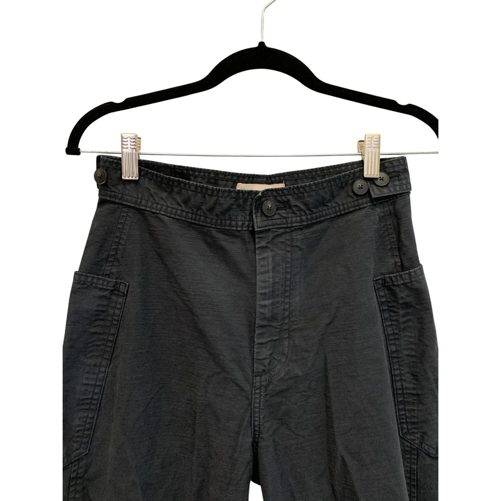 Everlane Fatigue Barrel Pants Womens 2 Black Organic Cotton Linen Utility